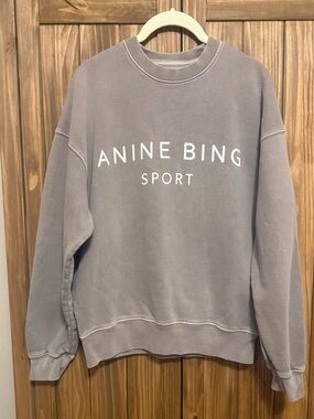 Anine Bing Evan Sweatshirt Gray XS | Sold Out | Oversized Crewneck
